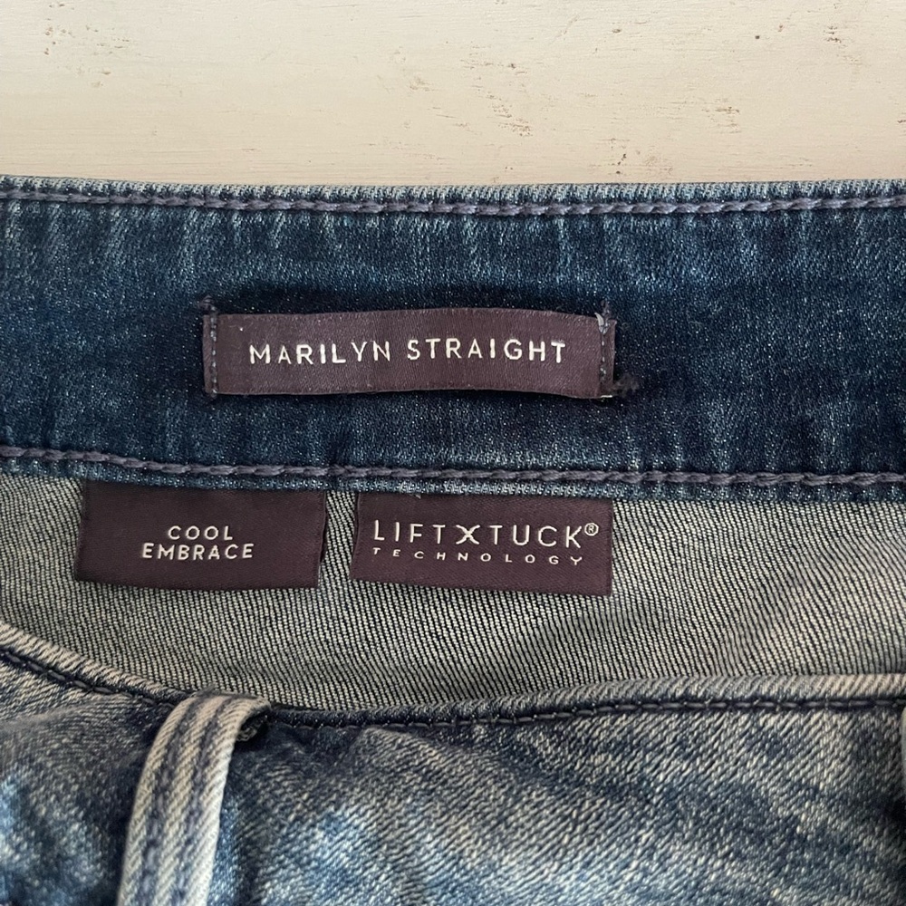 NYDJ Distressed Jeans with Colorful Front Patches - Picture 5 of 9